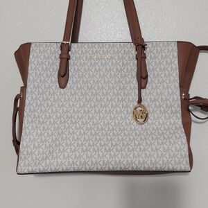 Michael Kors Brown and Cream Tote Bag